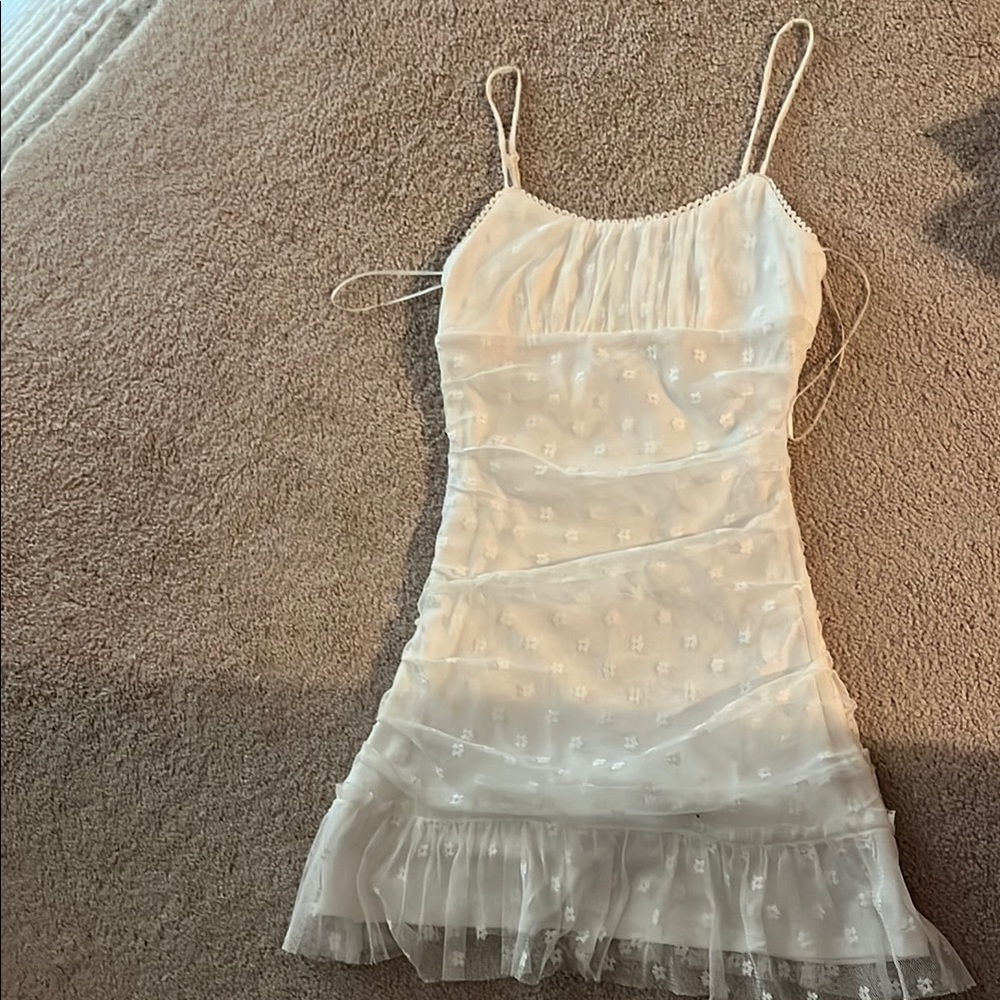 Altar'd State White Lace Trim mini dress